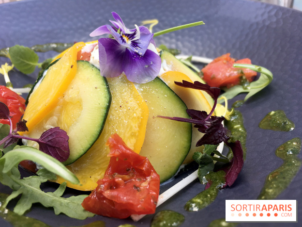 Le restaurant-terrasse des Jardins du Marais - Mille-feuille de légumes, ricotta