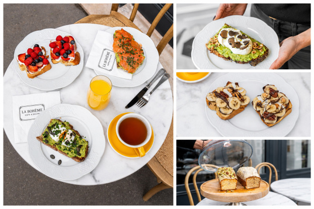 Brunch, toasts et pâtisseries maison chez La Bohème Café & Salon à Paris 7e.