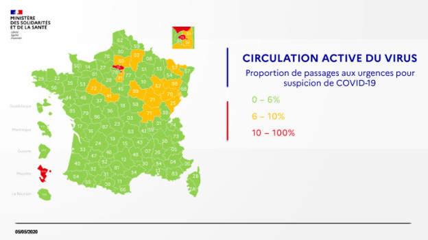 Coronavirus : Carte de France du déconfinement par département le 5 mai 2020