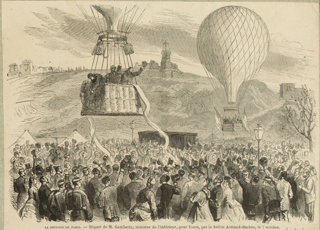 Éphéméride du 7 octobre à Paris : Gambetta s'échappe de Paris assiégé en ballon volant