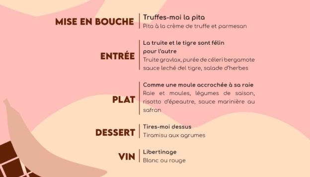 Menu de Saint-Valentin 2021 de Juan Arbelaez en livraison et à emporter