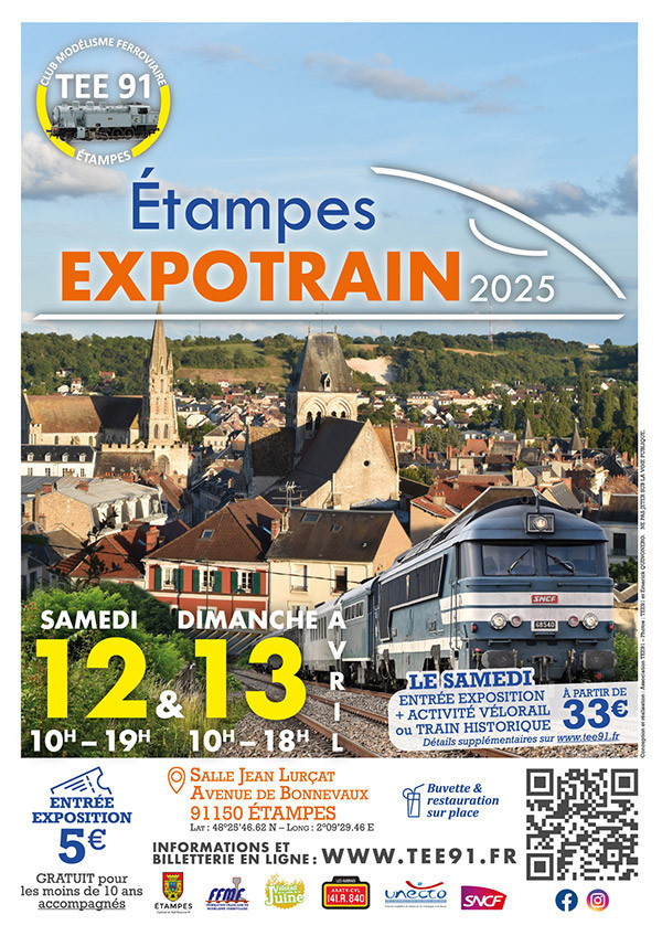 Étampes Expotrain 2025 : modélisme ferroviaire et virée en train historique en Essonne (91)