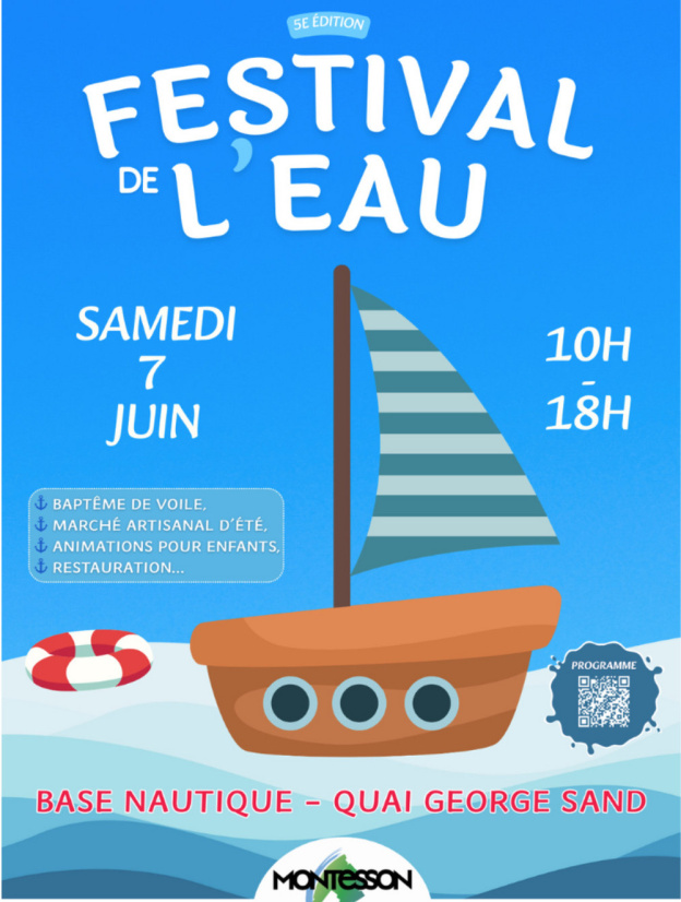 Le Festival de l'Eau 2025 à Montesson (78): baptême de voile gratuit, pédalos, marché artisanal, ...
