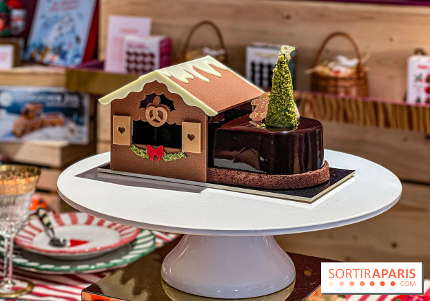 Bûches de Noël 2025 de La Grande Epicerie de Paris : trois gâteaux dans l'esprit des marchés de noël