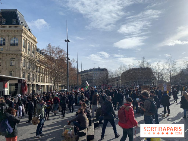Manifestation nationale pour les libertés place de la République à Paris ce samedi 30 janvier 2021