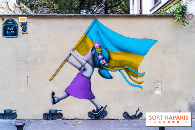 Le monde du street art se mobilise pour l'Ukraine à Paris, les photos
