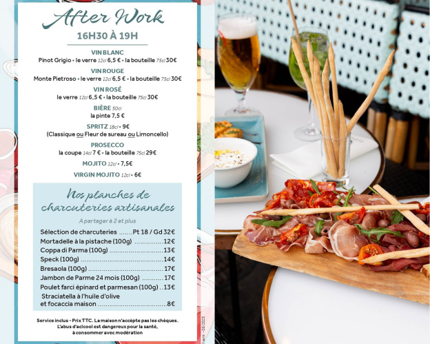 L'Afterwork Italien joyeux du restaurant Flocco au cœur du 17ème