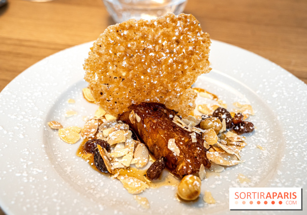 Pianovins restaurant Paris 11e - ananas rôti épices - miel et fruits secs