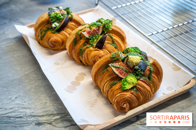 L'Éclair de Génie Café Paris - croissant salé - burrata figue