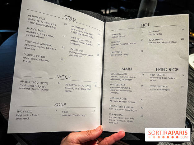 Akira Back - déjeuner en 45 mn - menu - carte