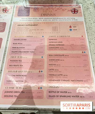 Hanami Tea Time, nos photos - carte - menu - boissons - prix