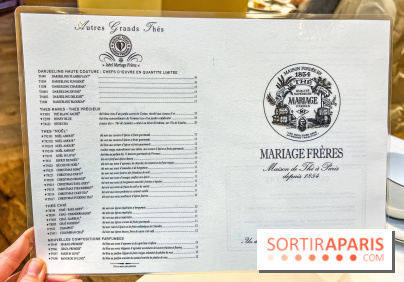 Le Tea Time de Mariage Frère - tea time de Noël - carte - menu