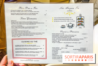 Le Tea Time de Mariage Frère - tea time de Noël - carte - menu