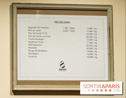 Encore -boulangerie pâtisserie d’Ophélie Barès - prix - tarifs