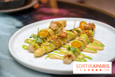Rivages restaurant du Scribe par Martin Simolka - asperges blanches des landes - moutarde fumée - kumquat