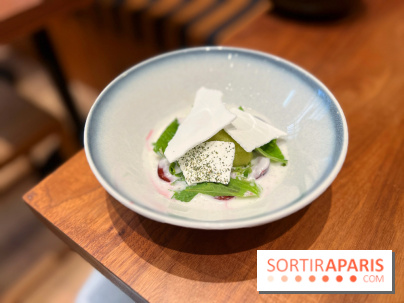 Oktobre - Dessert coco, sorbet herbes, shiso