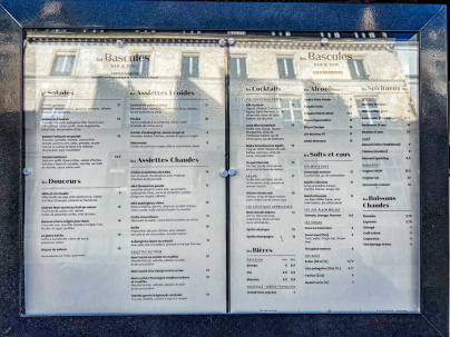 Les Bascules, délicieux restaurant méditerranéen rue de la Bourse - menu -carte