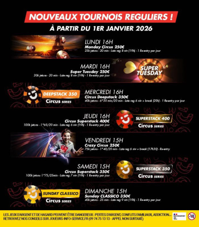 Club Circus : temple du poker à Paris