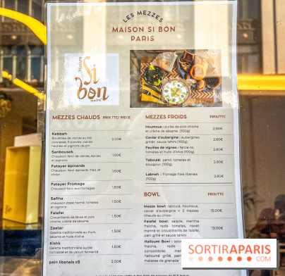 Maison Sibon Paris, la pâtisserie libanaise à la fois salon de thé et glacier - menu - carte