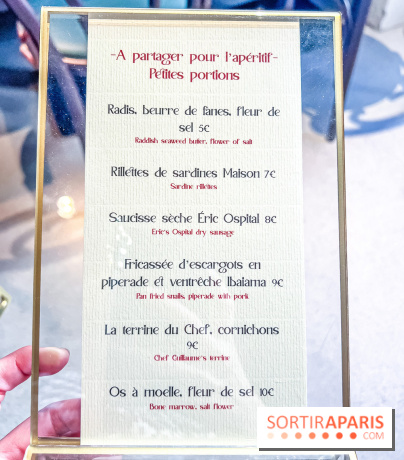 Le Bistrot des Fables - carte - menu
