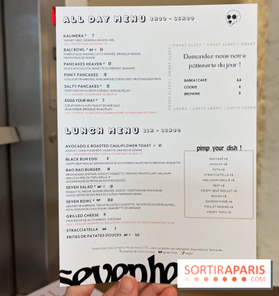 Seven Heaven, le coffee shop dog's friendly et kid's friendly de Paris 11e - - carte - menu