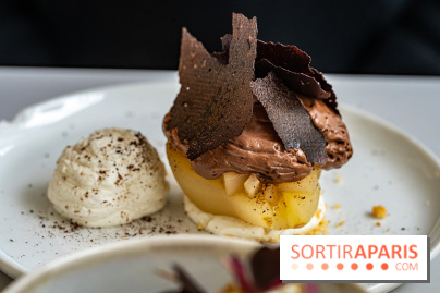 Le Café Mirette, l'excellent resto à la Fondation Pernod, côté Gare Saint-Lazare - poire confite à la vanille