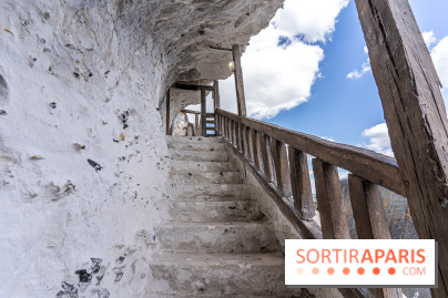 Le Château de la Roche Guyon, le château troglodyte dans le Val-d'Oise - 95 -  escalier 