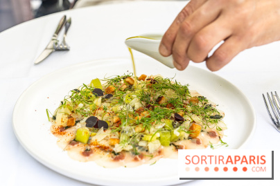 La terrasse du Jardin Privé à Châtelet Les Halles en mode barbecue - carpaccio de bar