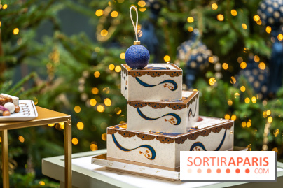La bûche coffrets de Noël en trompe l'œil de Ladurée 2024 par Julien Alvarez et les créations de fête