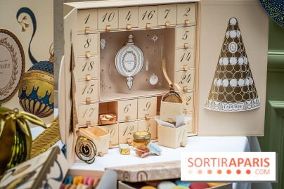 La bûche coffrets de Noël en trompe l'œil de Ladurée 2024 par Julien Alvarez et les créations de fête -  calendrier de l'Avent