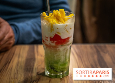 Pho Bom, le restaurant vietnamien, temple du pho et des nouilles Paris 13e -  dessert aux 3 couleurs