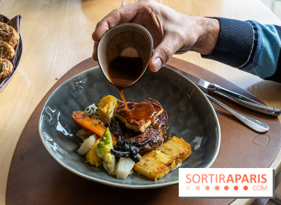 La Table du Château à Dampierre-en-Yvelines, le restaurant face au château - Cœur de filet de bœuf Charolais Label Rouge, foie gras chaud, sauce Madère