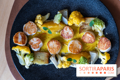 La Table du Château à Dampierre-en-Yvelines, le restaurant face au château - nos photos -  t Jacques poêlées, sauce aux épices douces et crème fraîche de Normandie 