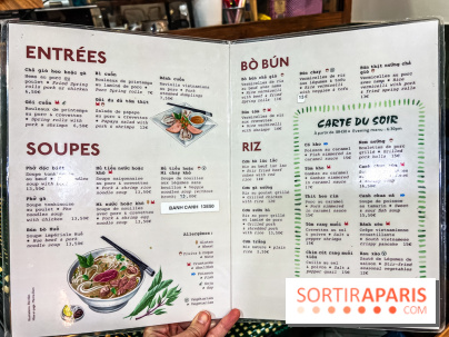 Mây Hồng, le restaurant vietnamien du 111 avenue d'Ivry Paris 13e - carte menu