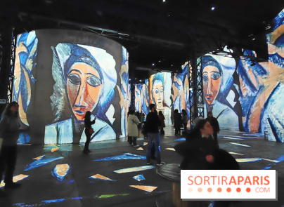 Picasso à l'Atelier des Lumières - Buste de femme ou de marin, 1907, © Succession Picasso 2024, © GrandPalaisRmn (musée national Picasso-Paris) / Adrien Didierjean