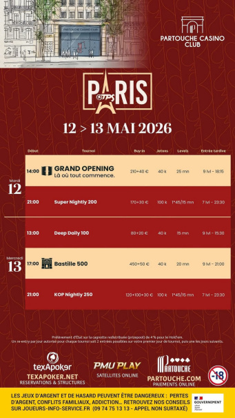 Partouche Casino Club : le nouveau temple du jeu ouvre ses portes à Paris le 12 mai