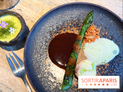 Restaurant Alan Geaam - Le Bar Asperge verte, ail des ours et citron confit, épices soujouk