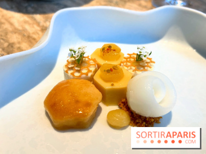 Restaurant Alan Geaam - Le lait au Miel Cédrat confit, baba aux agrumes, fleur d'oranger