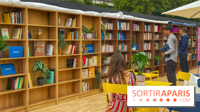 Bibliothèque et boite à livres géante à ciel ouvert