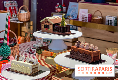 Bûches de Noël 2025 de La Grande Epicerie de Paris : trois gâteaux dans l'esprit des marchés de Noël