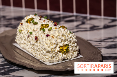 Bûche de Noël Paris-Brest pistache et tropicale de Nour Kandler - Lalla Coffee - A7C02374