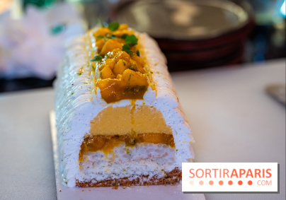 Bûche de Noël Paris-Brest pistache et tropicale de Nour Kandler - Lalla Coffee - A7C02415