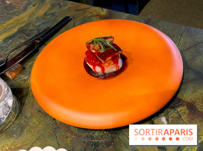 Mantra - St-Jacques pochée, orange sanguine, poitrine croustillante