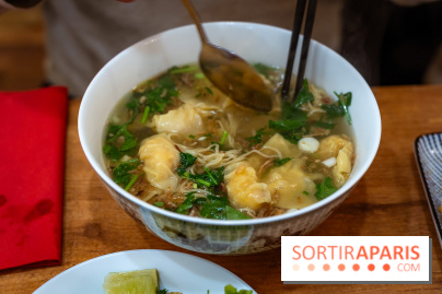 Cơm Niêu Quán, le nouveau restaurant vietnamien Paris 13e - soupe de raviolis de crevettes et nouilles