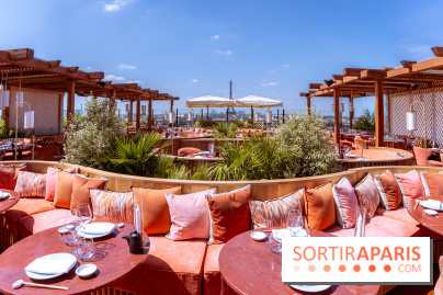 La terrasse en rooftop du Kinugawa à l'hôtel Sax Paris 7e