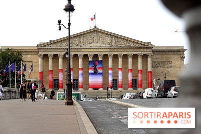 Seth habille la colonnade de l’Assemblée nationale - nos photos