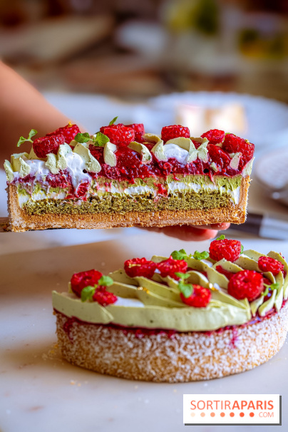 Les pâtisseries de Nour Kandler, la collection estivale en photos - tarte matcha coco framboise