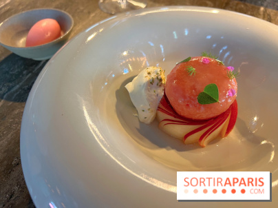Eskal - Dessert pêche sorbet piment
