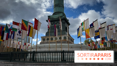 La Re-prise de la Bastille, 196 drapeaux recyclés autour de la Colonne de Juillet pour la Paris Design Week 2026