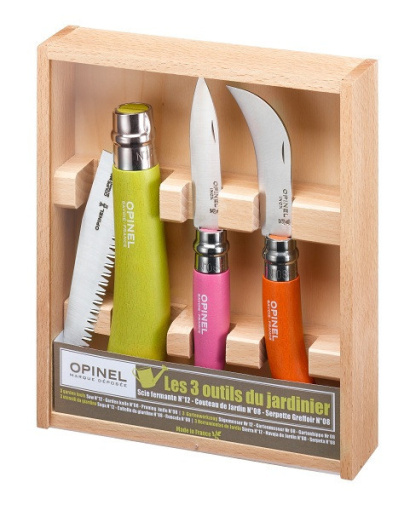 Coffret Opinel, les 3 outils du jardinier